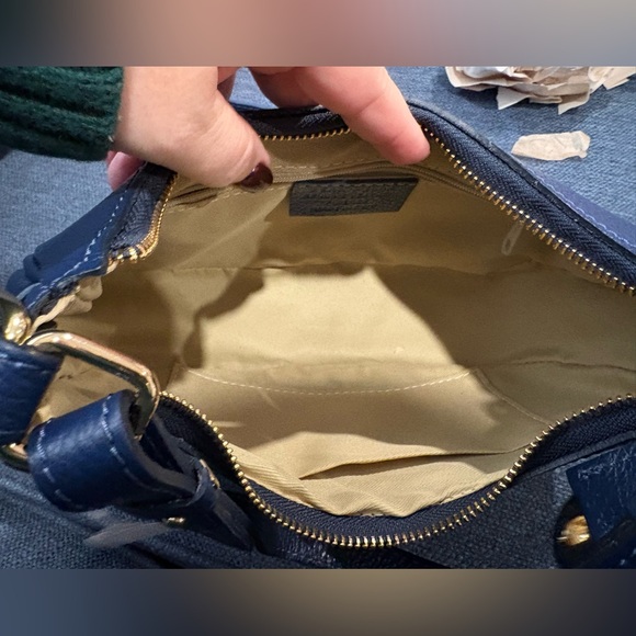 Italian Leather Shoulder Bag Blue | Made in Italy | Greece Purchase | NWOT - Picture 9 of 12